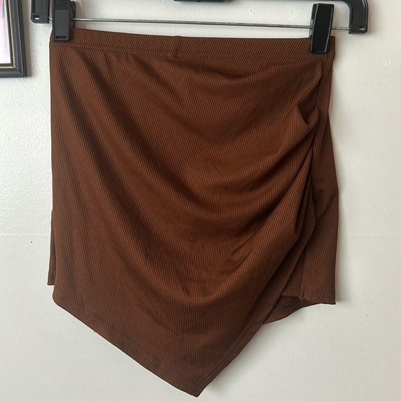 Shein Brown Asymmetrical Hem Skort - Picture 1 of 3